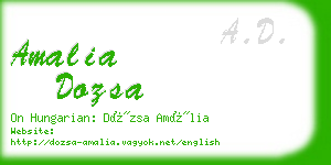 amalia dozsa business card